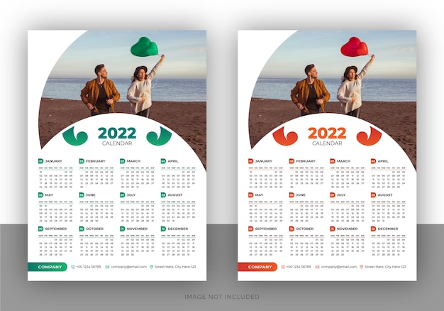 Bunte business-wandkalender-designvorlage