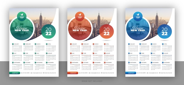 Bunte business-wandkalender-designvorlage