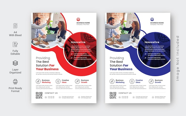 Bunte corporate business-agentur-flyer-set-vorlage