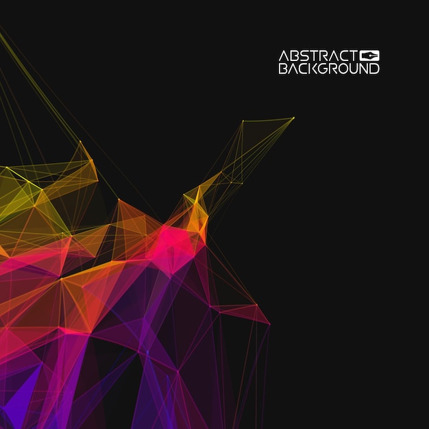 Bunte Daten abstrakte Infografik. Farbfluss beim Sortieren von Daten. Bigdata abstrakter Plexus-Vektorhintergrund.