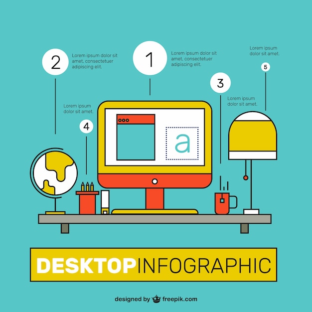 Bunte desktop infografik