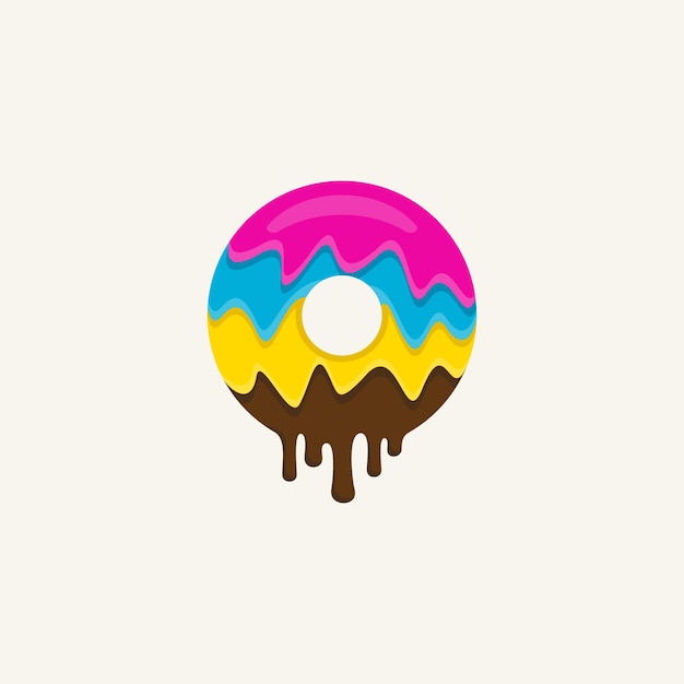 Bunte donuts logo design illustration