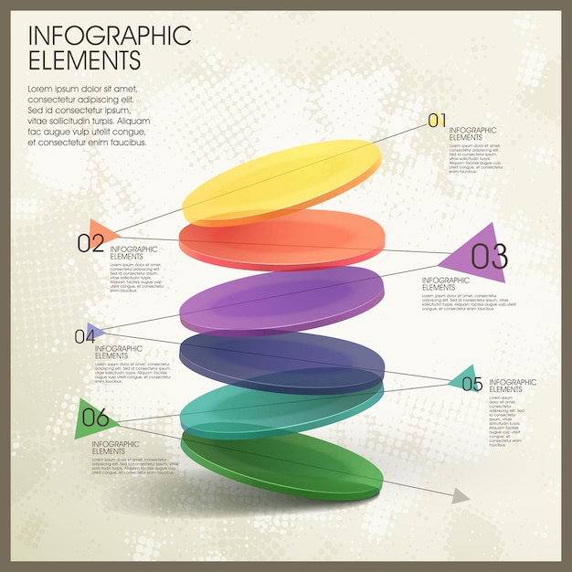 Bunte durchscheinende dynamische tortendiagramm-infografik-elemente