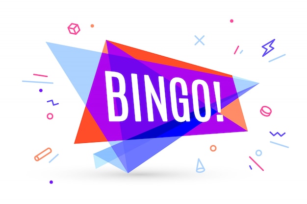 Bunte fahne mit text bingo