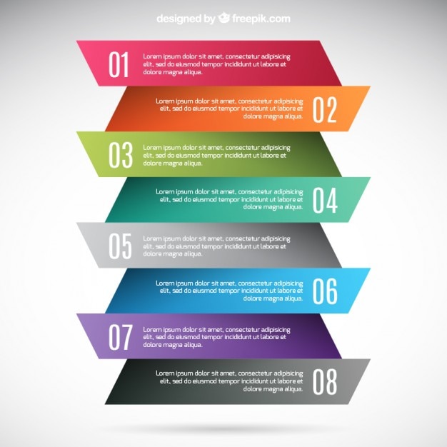 Bunte fahnen infografik