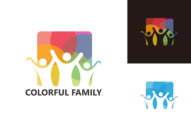 Bunte familie logo template design vektor, emblem, designkonzept, kreatives symbol, icon