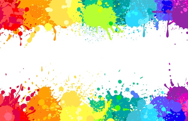 Bunte Farbspritzer Hintergrund Regenbogen spritzt abstrakte Farbspray Explosion Vektor Banner