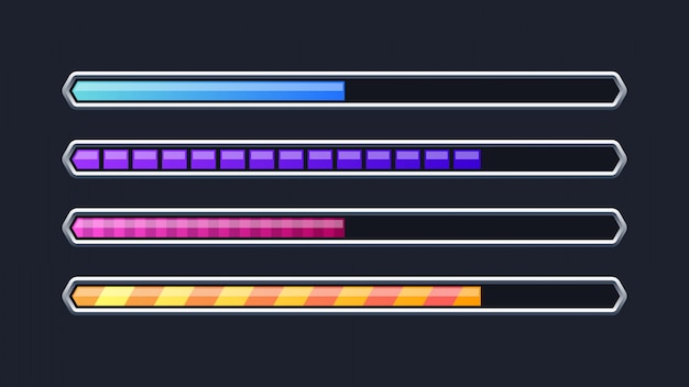 Vektor bunte fortschrittsbalkenvorlage