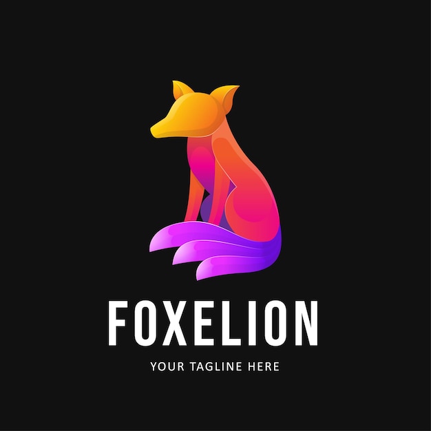 Vektor bunte fox logo design illustration