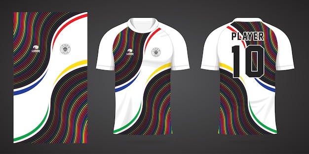 Bunte fußball-trikot-sport-design-vorlage