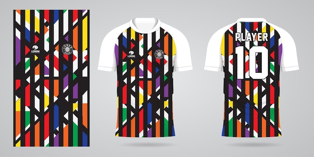 Bunte fußball-trikot-sport-design-vorlage