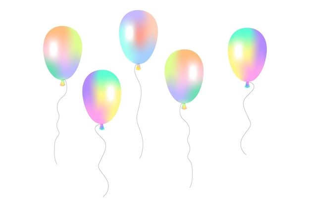 Bunte glänzende luftballons alles gute zum geburtstag liebeskonzept vektorillustration