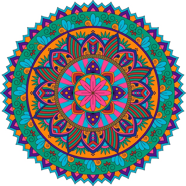 Bunte hand gezeichnete mandala