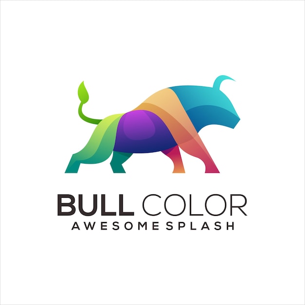 Bunte illustration des bull-logos