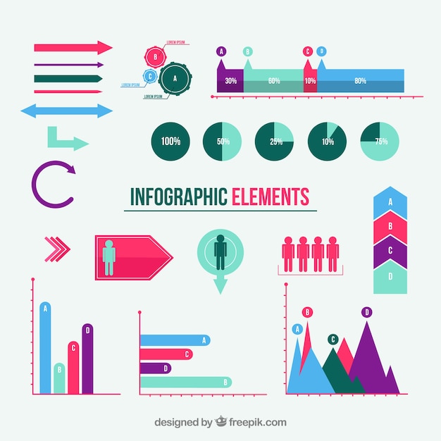 Vektor bunte infografik elemente in flacher bauform