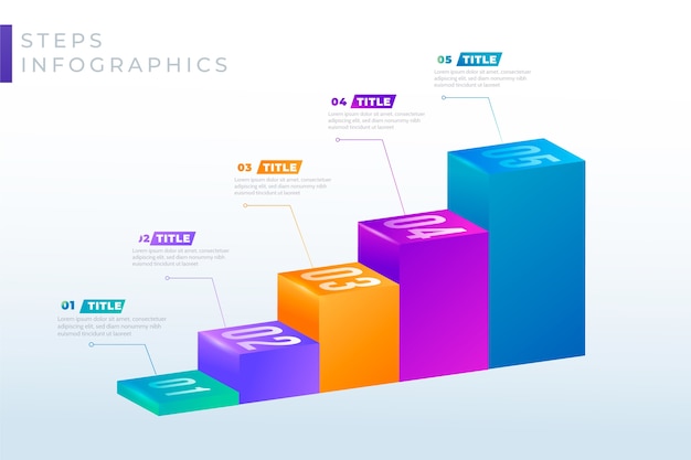 Bunte infografik schritte