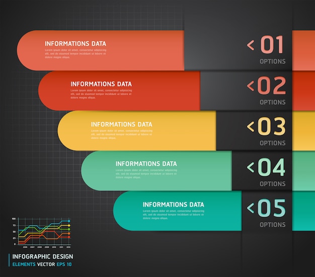 Bunte infografiken anzahl optionen banner & card.