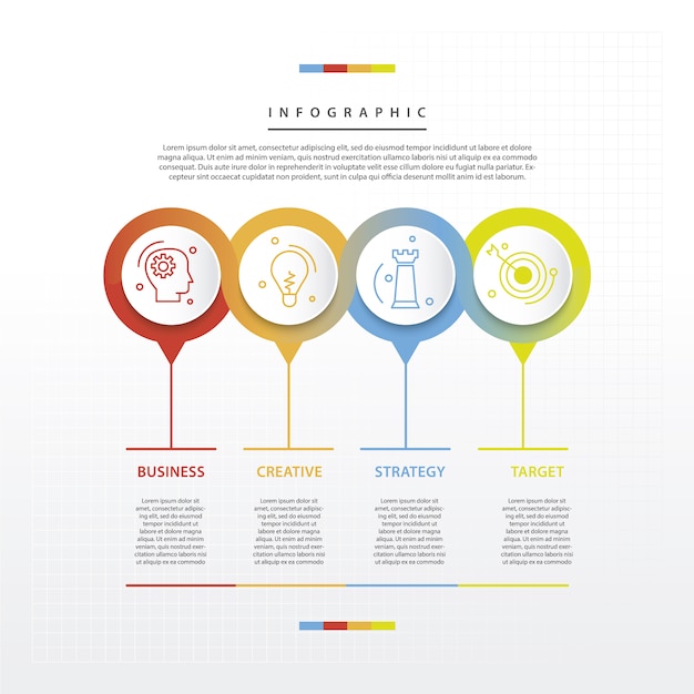 Vektor bunte infografische design mit stufen