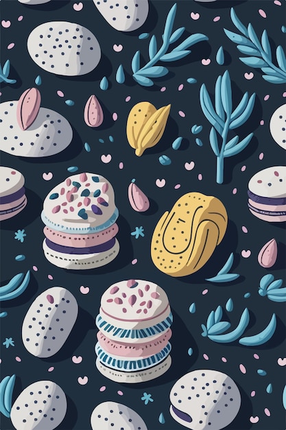 Bunte Köstlichkeiten, süße Macarons-Muster