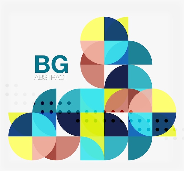 Bunte Kreise moderne abstrakte Komposition mit Text Geometrischer Hintergrund Vektorvorlage Hintergrund für Workflow-Layout-Diagramm-Nummernoptionen oder Webdesign