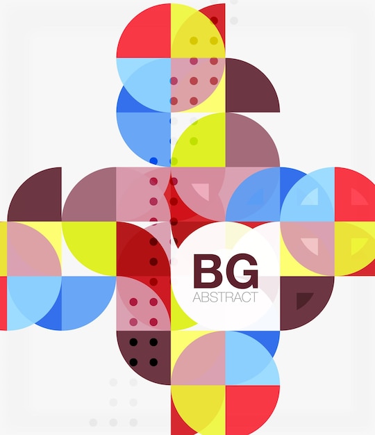 Bunte Kreise moderne abstrakte Komposition mit Text Geometrischer Hintergrund Vektorvorlage Hintergrund für Workflow-Layout-Diagramm-Nummernoptionen oder Webdesign