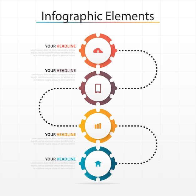 Vektor bunte kreisgeschäft infographics elemente