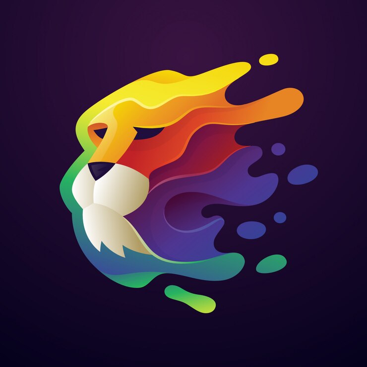 Bunte Löwenlogo-Illustration