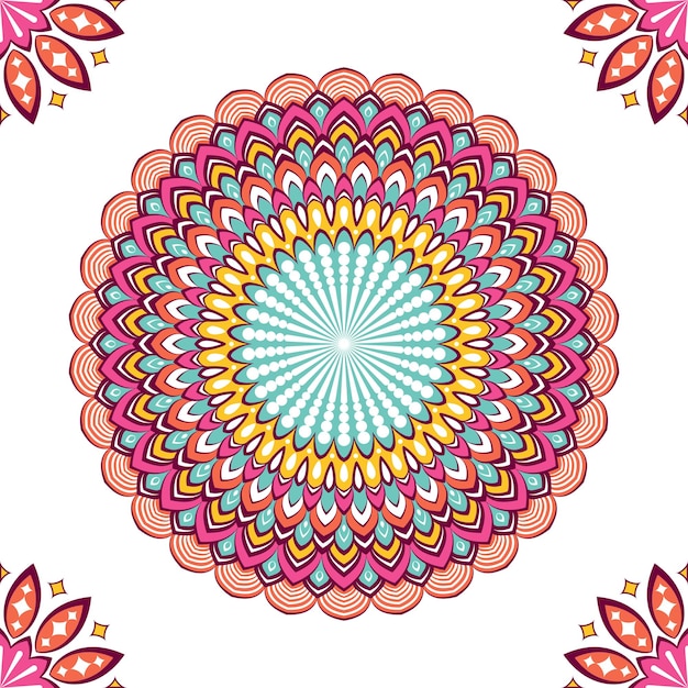 Bunte mandalas mit floralen formen