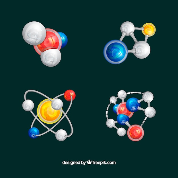 Bunte packung von molekülen mit modernem stil