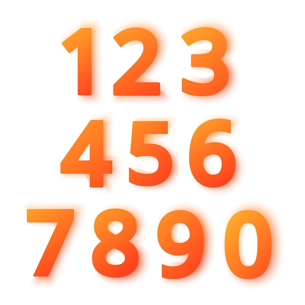 Bunte Reihe von Zahlenelementen mit Zahlen von 1 bis 0 Vorlage für Webdesign oder Grußkarte