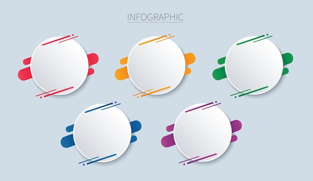 Bunte runde infografik-vorlage mit 5 optionen