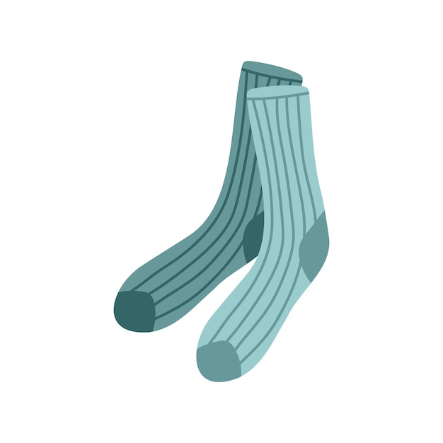 Bunte socken des flachen designs der vektorillustration. warme kleidersocken aus textil