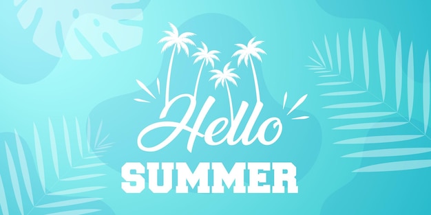 Bunte Sommer-Hintergrund-Layout-Banner entwerfen horizontale Poster-Grußkarte