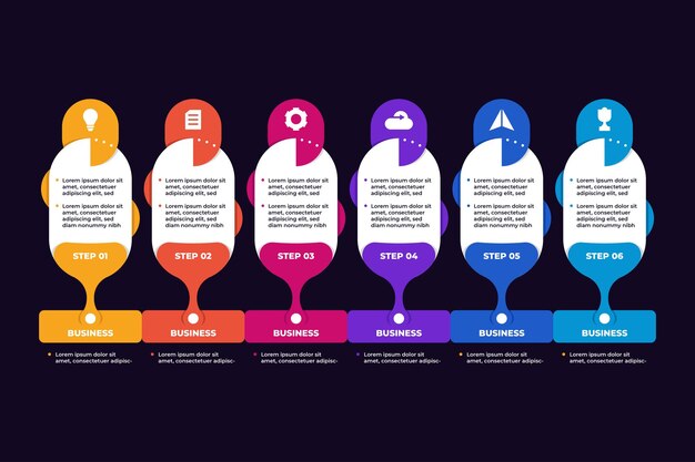 Bunte Timeline-Business-Infografik-Vorlage