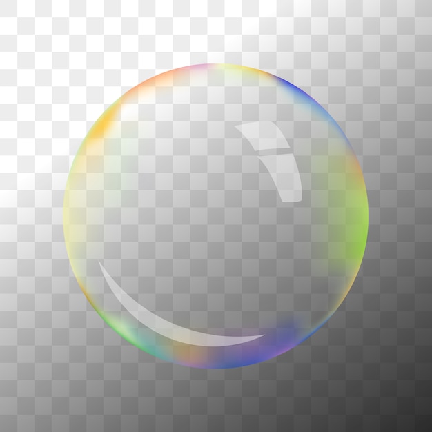 Bunte transparente Seifenblase mit Krisenherd