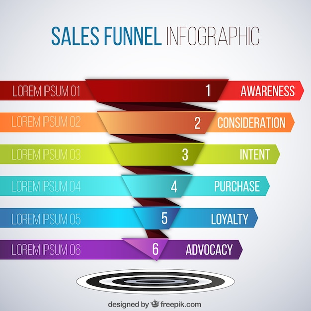 Bunte trichter infografik-vorlage