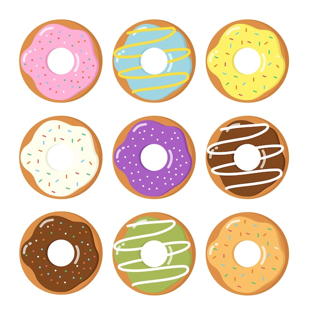 Bunte verschiedene Donuts