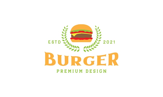 Bunte vintage burger logo vektor symbol icon design grafik illustration