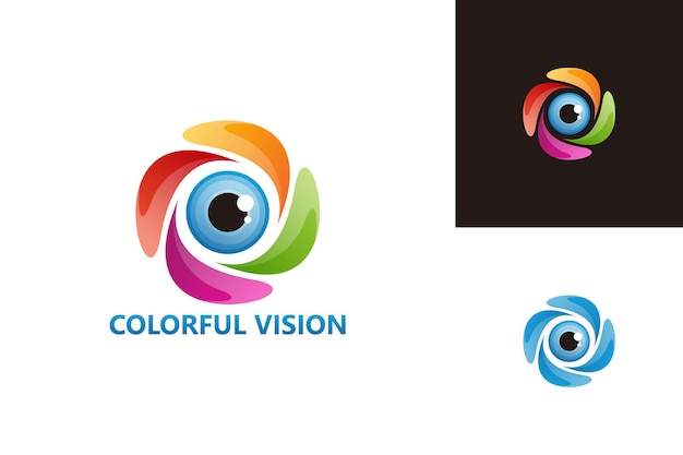 Bunte Vision Logo Template Design Vektor, Emblem, Designkonzept, Kreatives Symbol, Icon