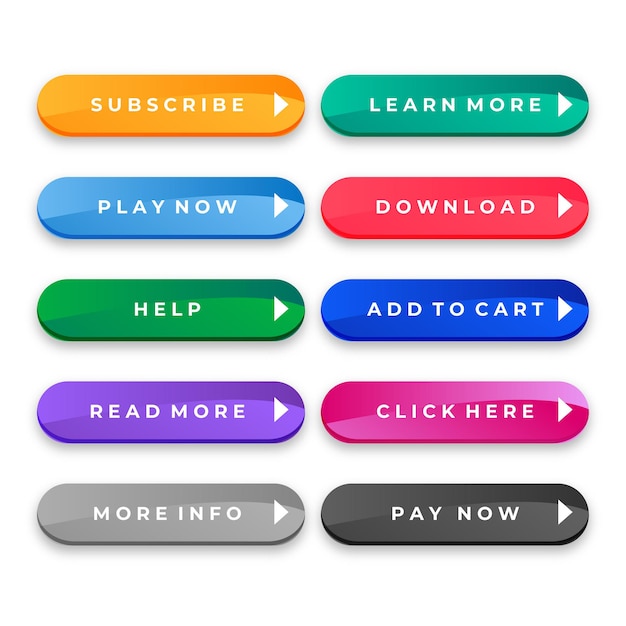 Vektor bunte web-buttons für verschiedene zwecke
