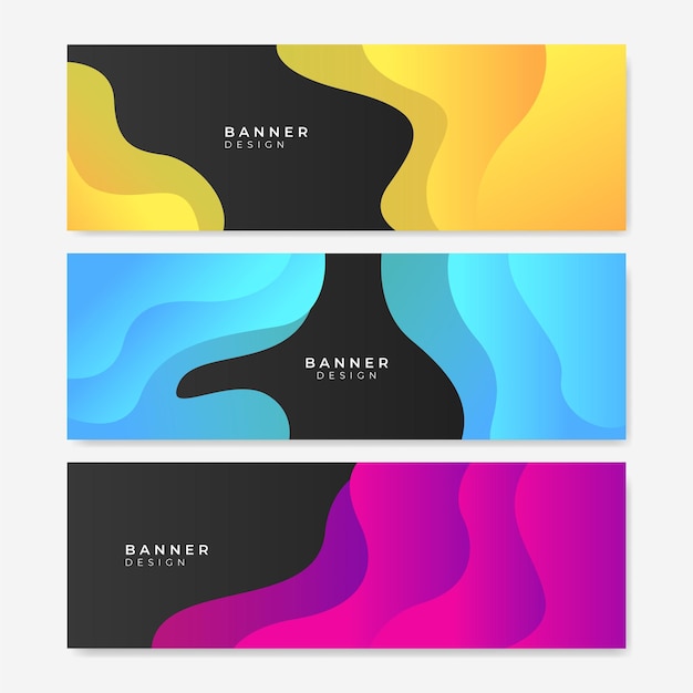 Bunte Webfahne mit abstraktem geometrischem Hintergrund. Sammlung horizontaler Werbebanner mit Pastellfarben und abstraktem geometrischem Hintergrund. Header-Design. Lebendige Coupon-Vorlage.