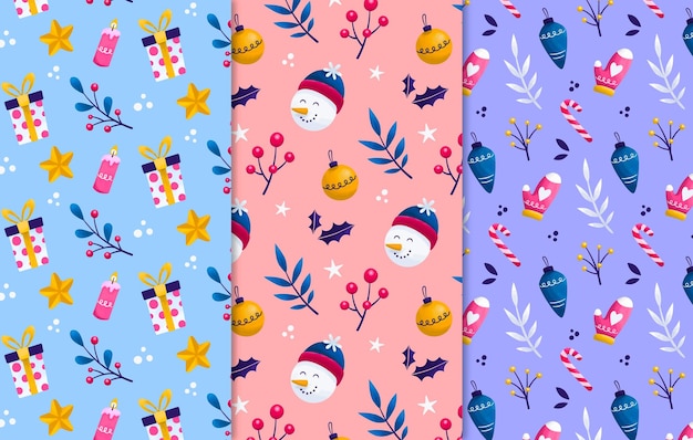 Bunte Weihnachts- und Wintermusterkollektion