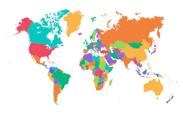Vektor bunte weltkarte