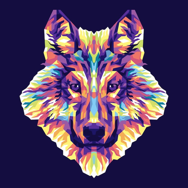 Bunte wolf-illustration