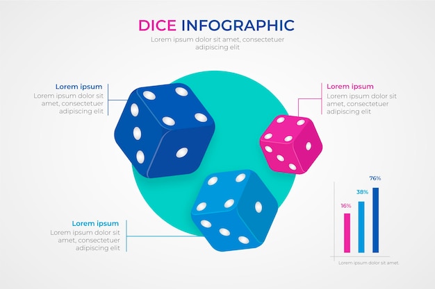 Vektor bunte würfel infografik