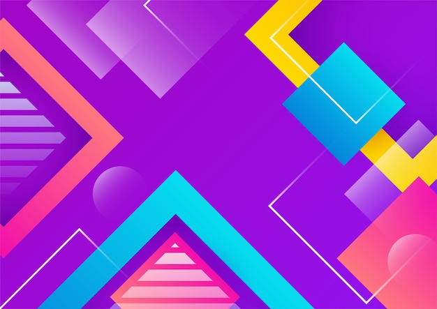 Bunter abstrakter Hintergrund. Geometrische Formen, Vektortechnologie-Hintergrund für Design-Broschüre, Website-Flyer. Geometrische Formen-Tapete für Poster, Zertifikatpräsentation, Zielseite