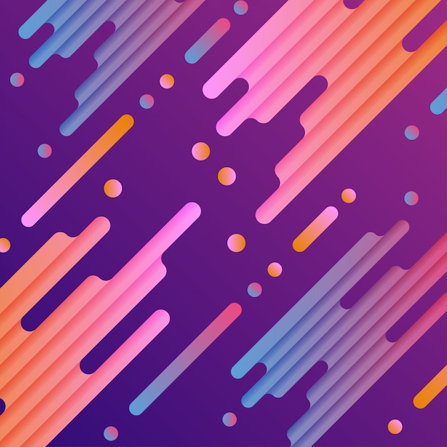 Bunter abstrakter Hintergrund mit blau-violettem Orangeton, trendiges minimales flaches geometrisches Muster, modernes Design, lebendiger Farbverlauf für Banner, Plakate, Poster, Flyer,