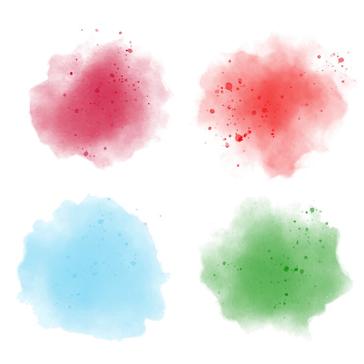 Vektor bunter aquarellspritzensatz