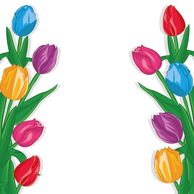 Bunter blumenbannerhintergrund der schönen tulpen