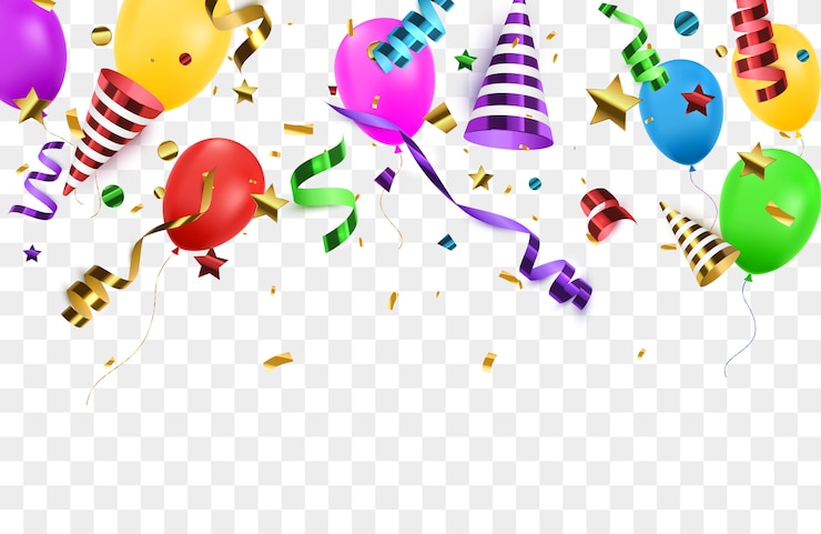 Vektor bunter confetti mit ballonen. vektor-illustration